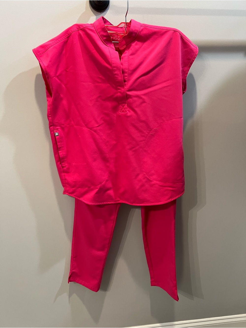 FIGS Hot Pink Scrub Top and Pant Set